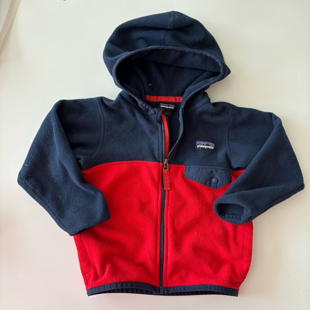 Patagonia Toddler Fleece Zip Up Hoodie, 2T